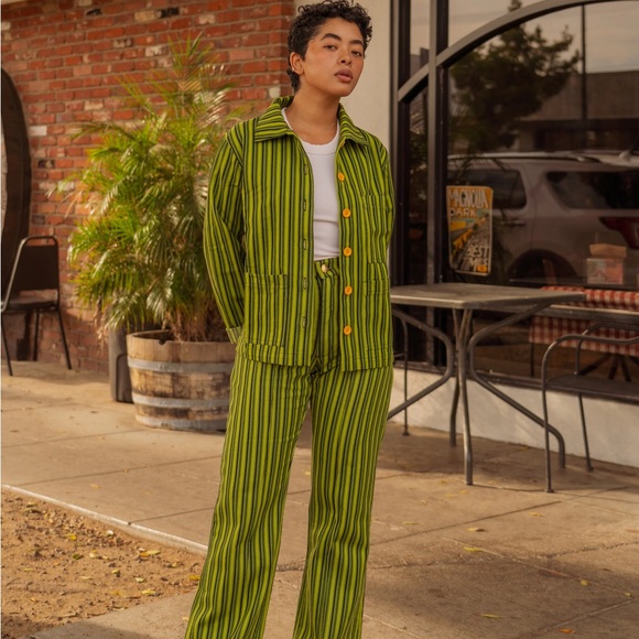 BBP Green Mono Striped Western Pants - Picture 2 of 7